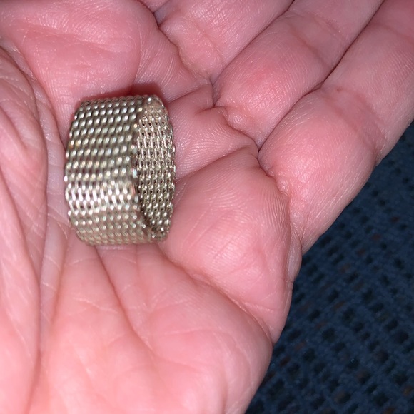 #2 - Somerset style mesh ring sterling size 6 woven chain links - Picture 5 of 5